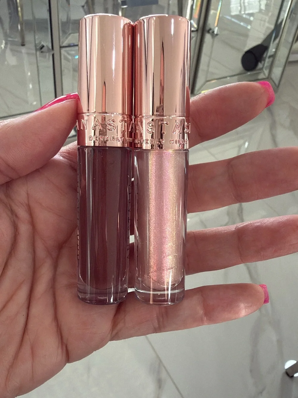 Anastasia Mini High Shine Lip Gloss Duo — Pink & Brown